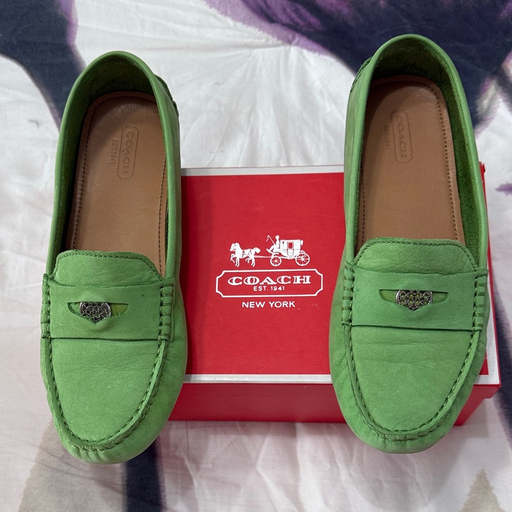 Coach Vibrant Green women’s Slip-On Loafers - Picture 1 of 2